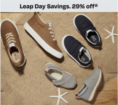 TOMS Canada Leap Day Sale: Save 29% Off Everything Using Coupon Code!